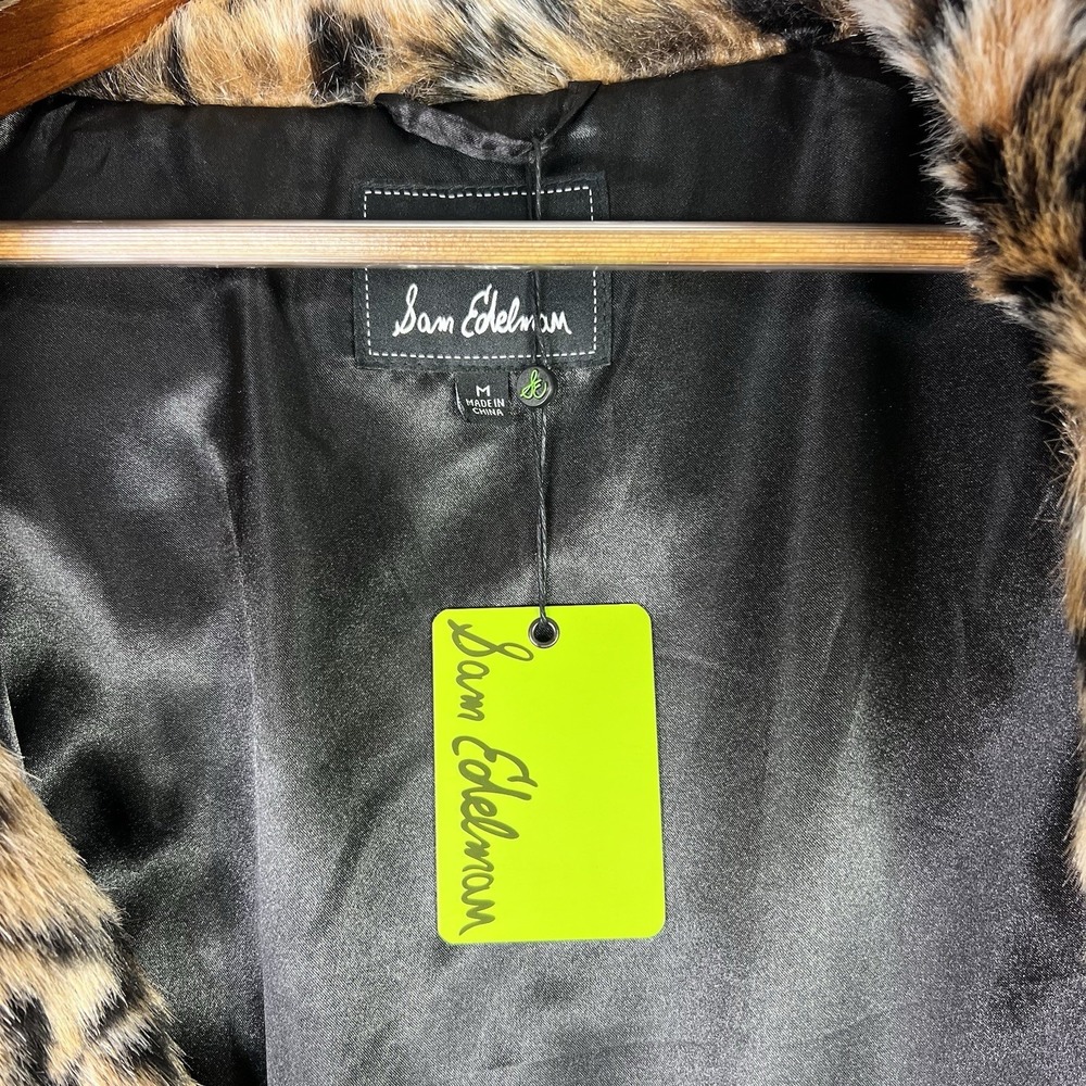 Sam Edelman Leopard Print Faux Fur Jacket Mob Wife NWT Size M - Picture 4 of 8